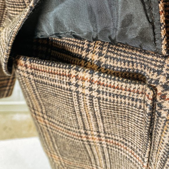 Rare Harve Bernard Ladies Retro Flannel Long Brown Wool Japanese Collar Coat 12 - Picture 3 of 14